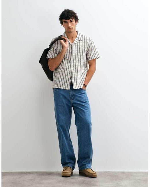 Levi's Blue Standard Pocket Sunset Camp Checked T-Shirt for men