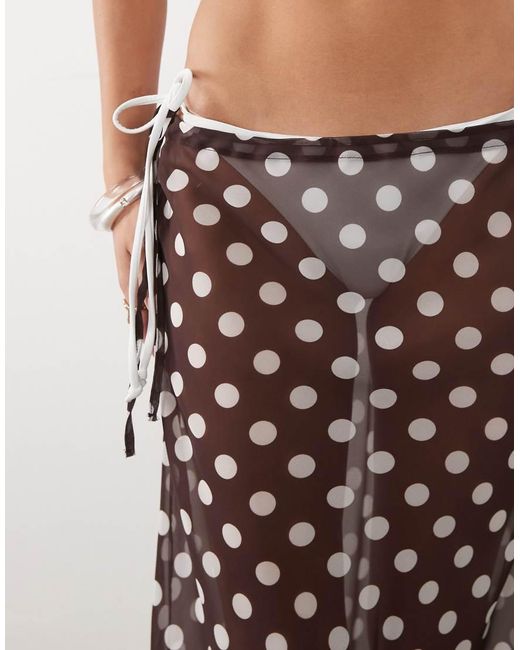 Miss Selfridge White Beach Chiffon Bias Cut Maxi Skirt