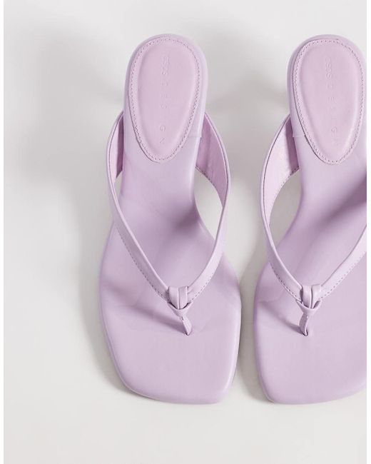 ASOS White Havana Flip Flop Kitten Heel Sandals