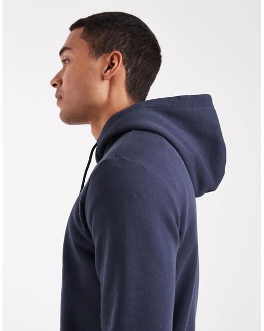 Only & Sons – schmal geschnittener kapuzenpullover in Blue für Herren