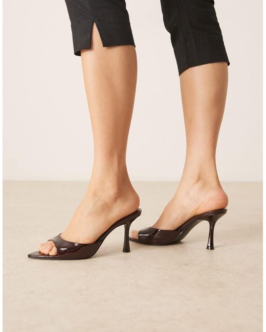 Mango Black Heeled Mule