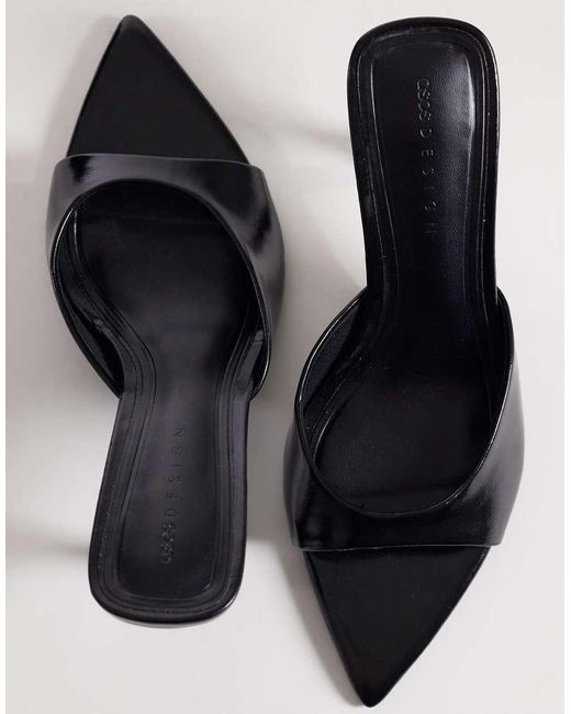 ASOS Black Hotline Pointed Toe Heeled Mules