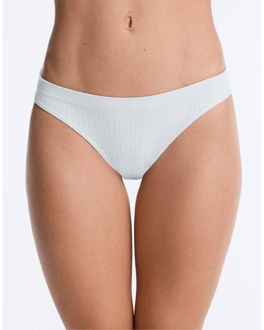 Oysho White 3 Seamless Soft-touch Openwork Classic Briefs