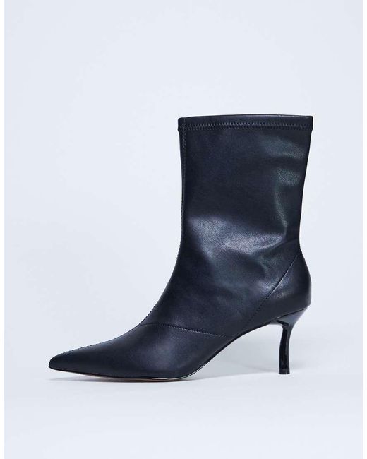 TOPSHOP Blue Pippa Point Toe Stretch Ankle Boot