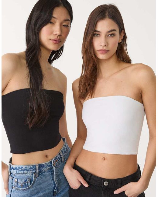 Confezione Da 2 Top A Fascia Neri di Stradivarius in Brown