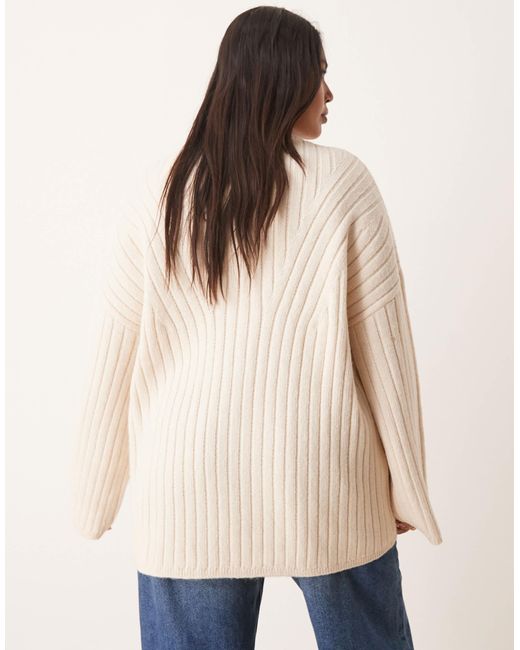 ASOS Blue Asos design curve – gerippter longline-pullover