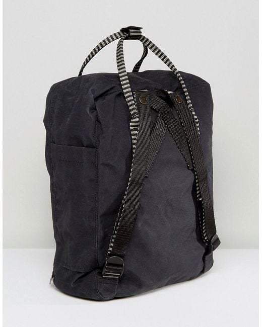 Fjallraven Canvas Kanken Backpack In Black With Striped Straps 16l for Men  | Lyst Canada
