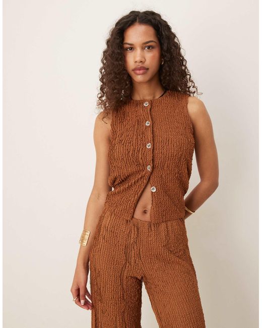 Top d'ensemble texturé style gilet ASOS en coloris Brown