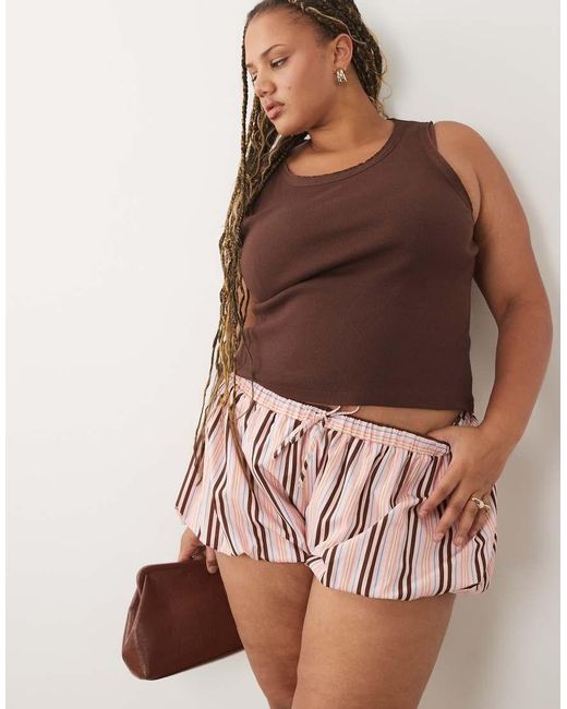 ASOS Pink Asos Design Curve Oversized Shorts