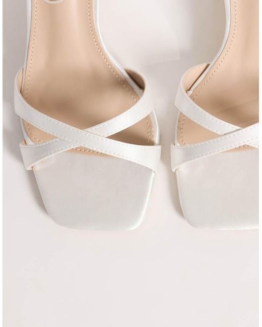 Be Mine Wide Fit White Be Mine Bridal Wide Fit Eshma Block Heeled Sandals