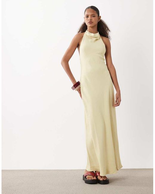 ASOS Natural High Neck Maxi Dress