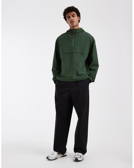 ASOS Green Stormmax Waterproof Overhead Rain Jacket for men