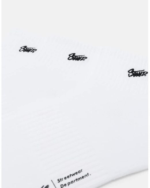 Pull&Bear White Pack Of 3 Pairs Of Stwd Socks for men