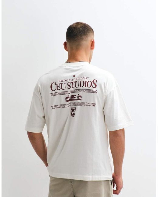 ASOS White Oversized T-shirt With Text Graphic for men