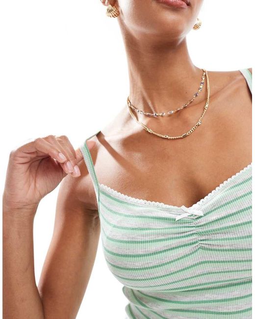 Cotton On Multicolor Striped Rosette Sleep Cami