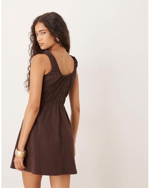 ASOS Brown – kurzes prärie-kleid