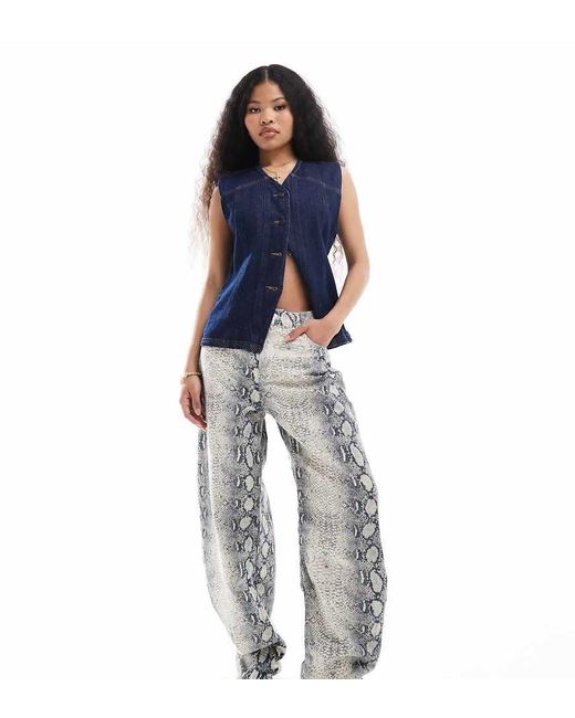 Bershka Blue Petite Balloon Jeans