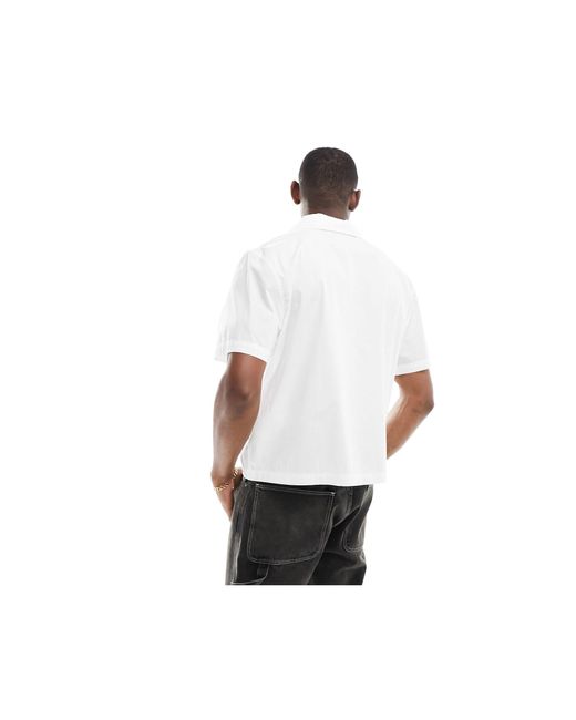Weekday – charlie – kurzärmliges oversize-hemd in White für Herren