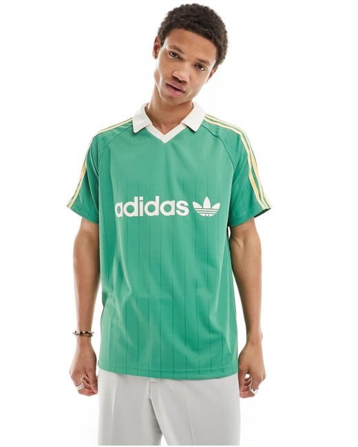 Polo rétro Adidas Originals pour homme en coloris Green