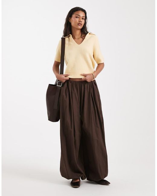 New Look Brown Collared Knitted Tee