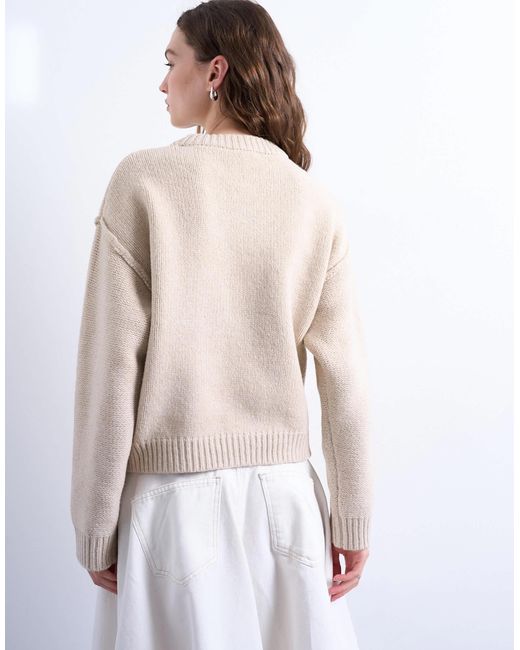 TOPSHOP Natural – kastiger strickpullover