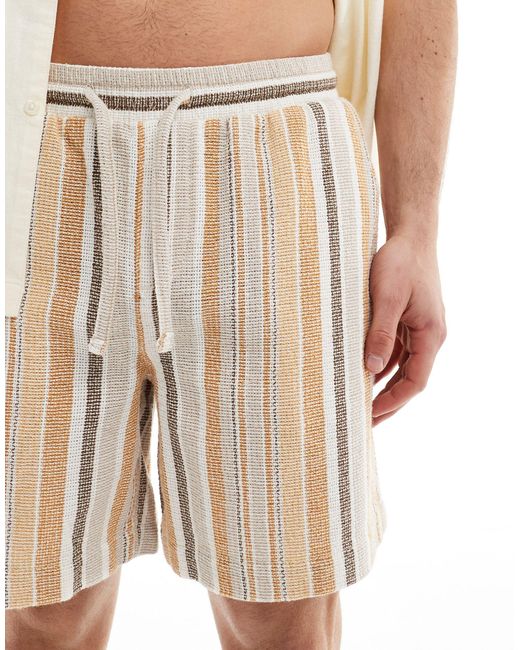 ASOS – weite, schwere shorts in Natural für Herren
