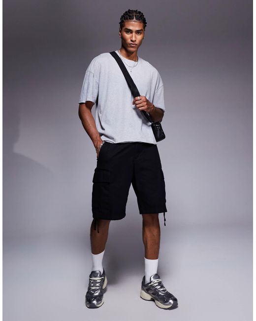ASOS – kastiges oversize-t-shirt aus jersey in Gray für Herren