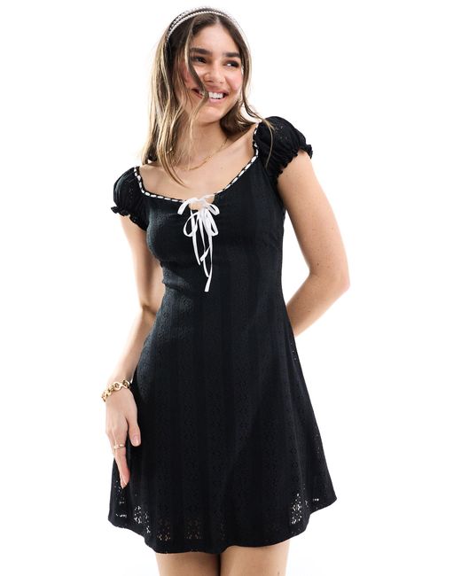 Miss Selfridge Black Milkmaid Dress