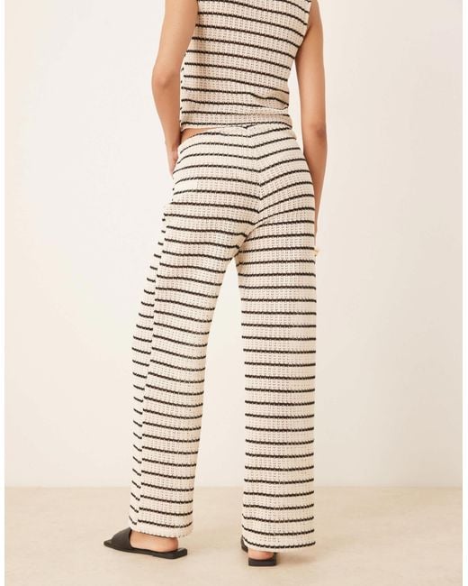 Gina Tricot Natural Co-ord Crochet Straight Leg Trousers