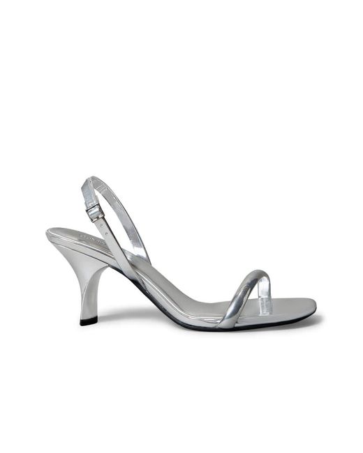 Calvin Klein Metallic Strappy Kitten Leather Heel