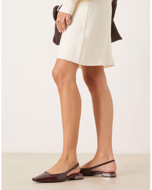 ASOS Natural Logan Slingback Ballets