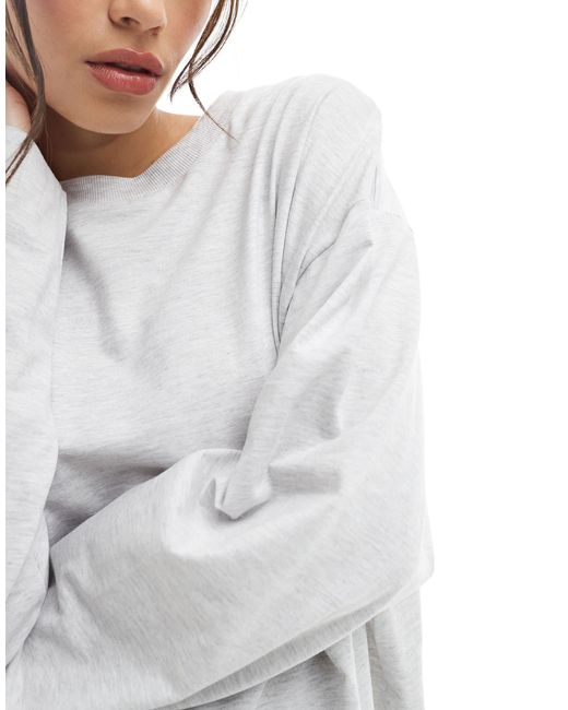 ASOS White Long Sleeve Skater Tee
