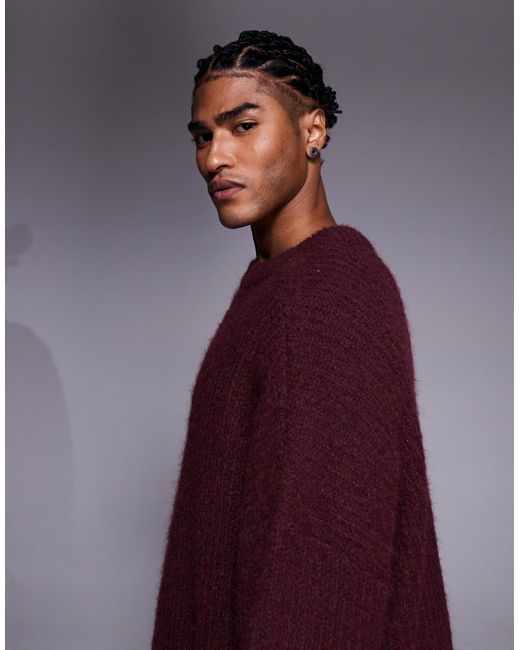 ASOS – super-oversize-strickpullover in Red für Herren