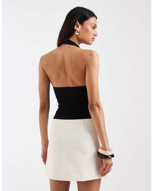 ASOS White Mini Skirt With Notch Hem Details