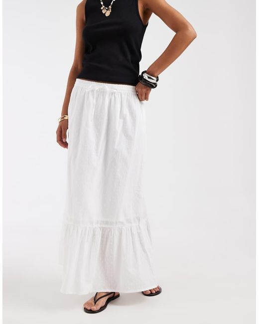Vero Moda White Dobby Texture Boho Maxi Skirt