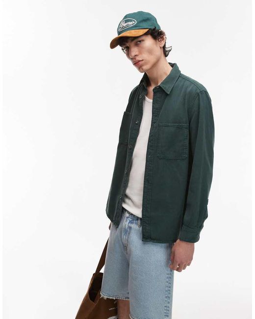 Camicia Giacca di Mango in Green da Uomo