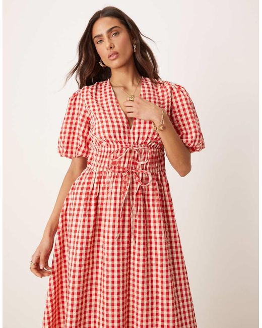 vestido cuadros vichy rojo mujer