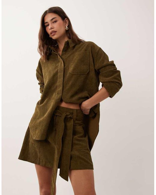ASOS Natural Corduroy Mini Skirt