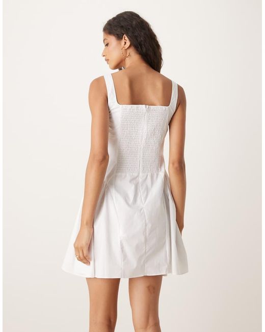 Collective The Label Natural Square Neck Sleeveless Mini Dress