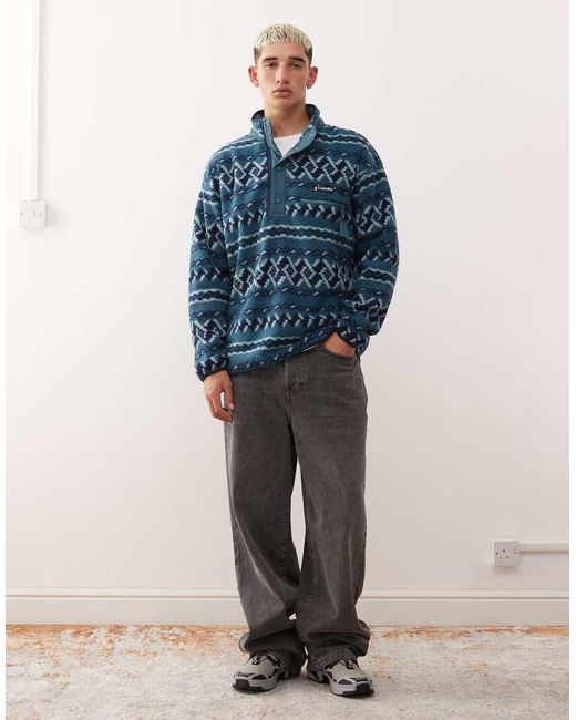 Columbia Blue Helvetia Ii Printed Half Snap Fleece for men