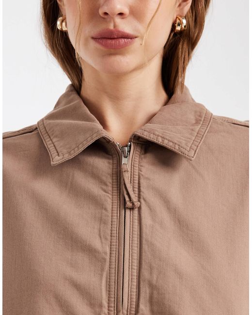 ASOS Natural Washed Cotton Bomber Jacket
