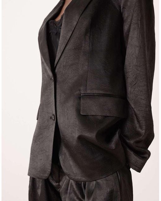ASOS Black Tailored Unstructured Satin Blazer