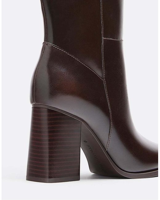 Stradivarius Brown High-heeled Boots