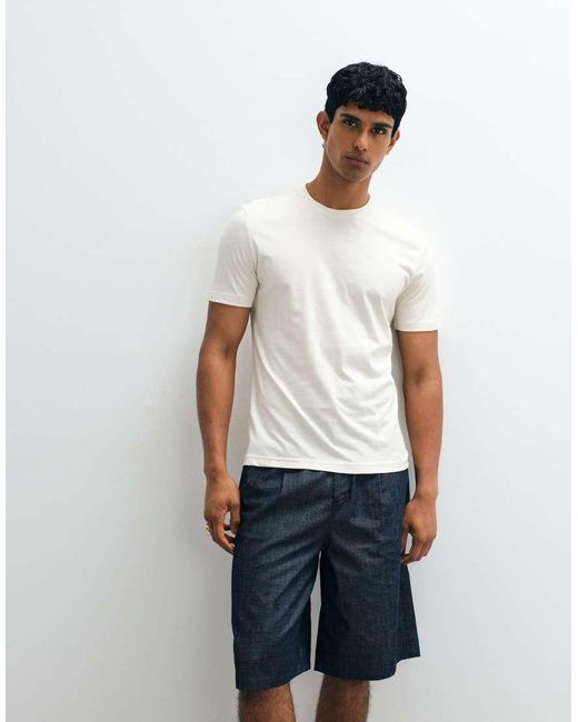 Mango White 100% Cotton T-shirt for men