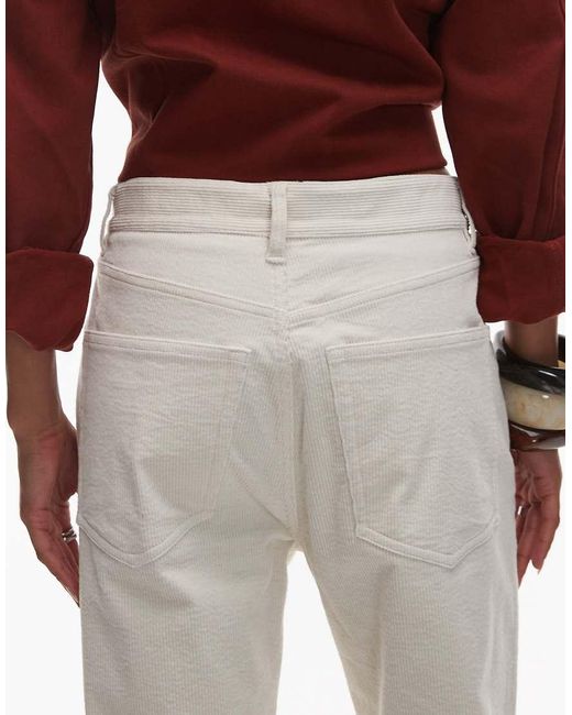 ARKET Red Coral Low Rise baggy Wide Leg Stretch Cord Trousers