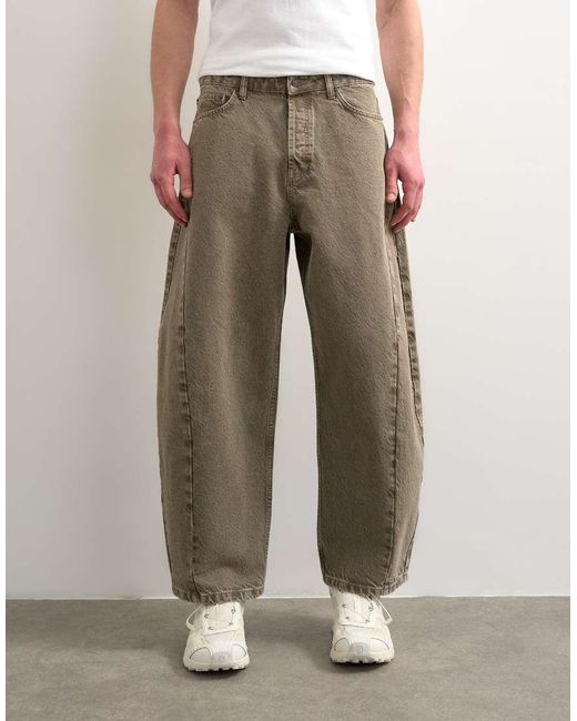 Topman Gray Rigid Barrel Jean for men