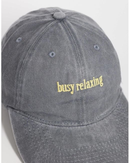 SUI AVA Gray Busy Relaxing Slogan Cap