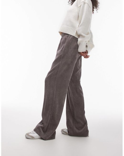 TOPSHOP Gray Cord Trackies