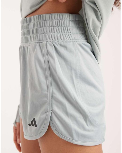 Adidas Originals Gray Pacer Essentials Knit High-Rise Shorts