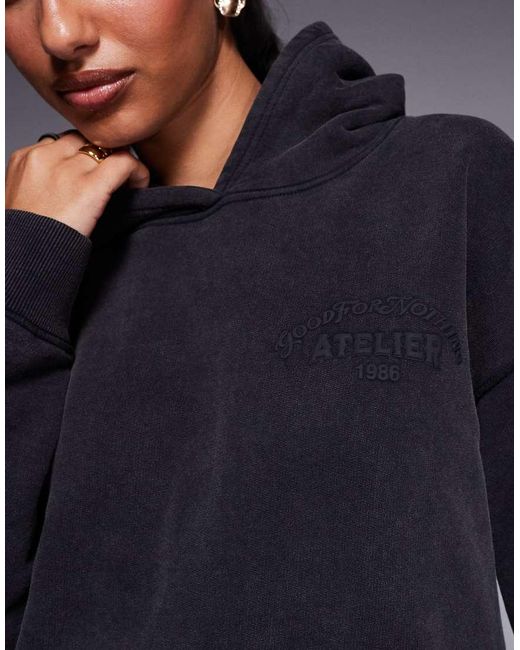 Good For Nothing Blue Washed Relaxed Hoodie
